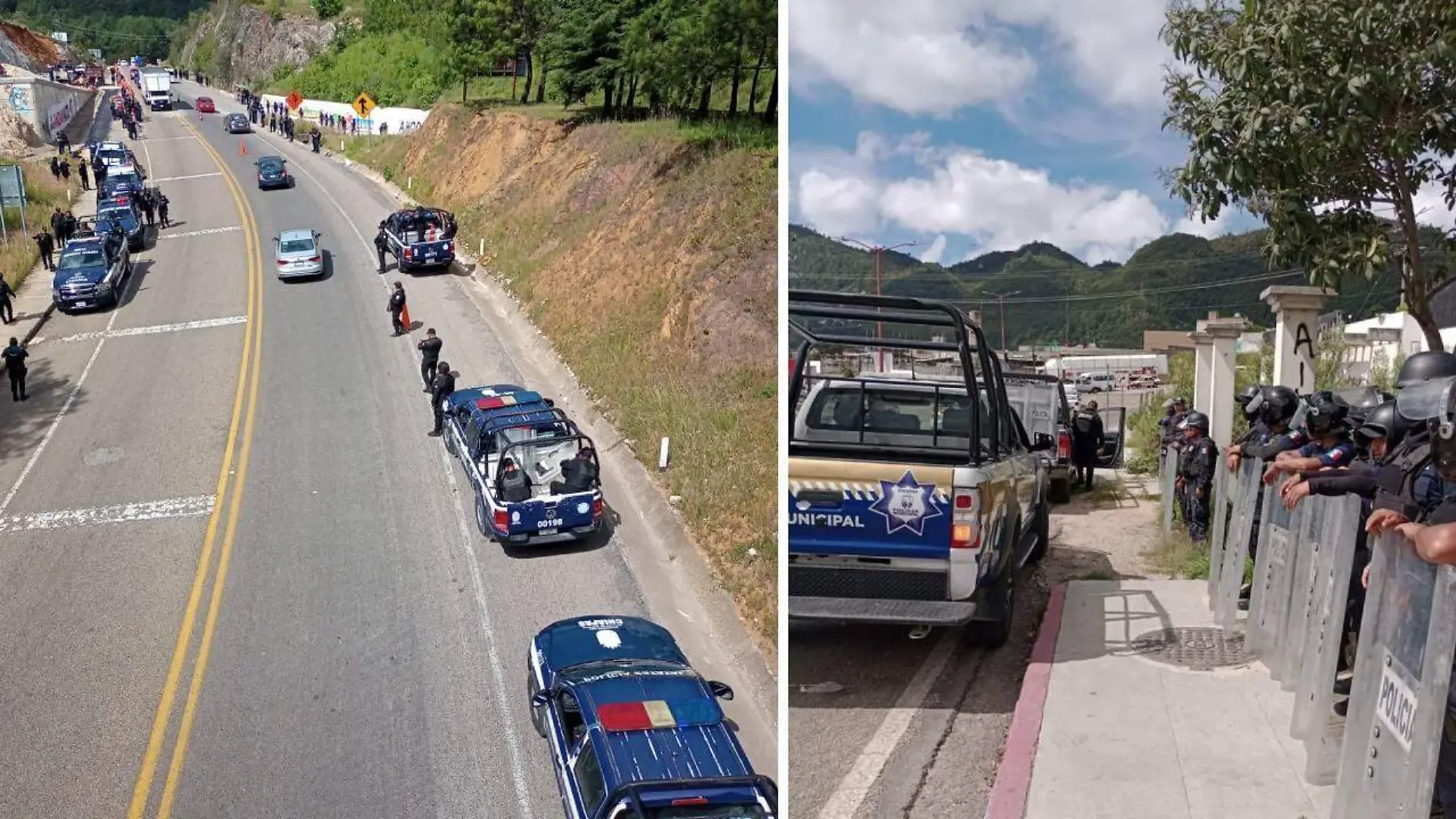 policias frustran bloqueo de maestros en san cristobal